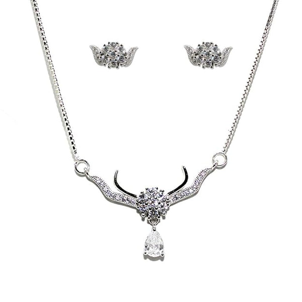 Taraash 925 Silver Floral Design Tanmaniya Set For Women - Taraash