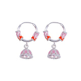 Taraash 925 Silver Hoop Earrings with Vibrant Enamel for Girls/Women - Taraash