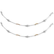 Taraash 925 Silver Round Ball Rose Gold Plated Anklet For Women - Taraash