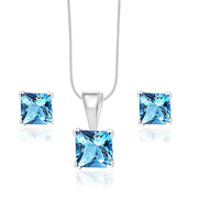 Taraash 925 Silver Square Shape Pendant Set For Women - Taraash