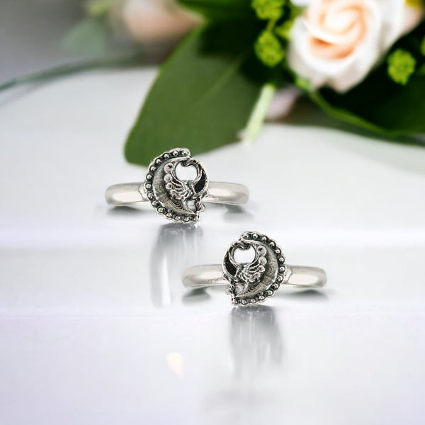 Taraash 925 Sterling Antique Peacock Toe Ring For Women - Taraash