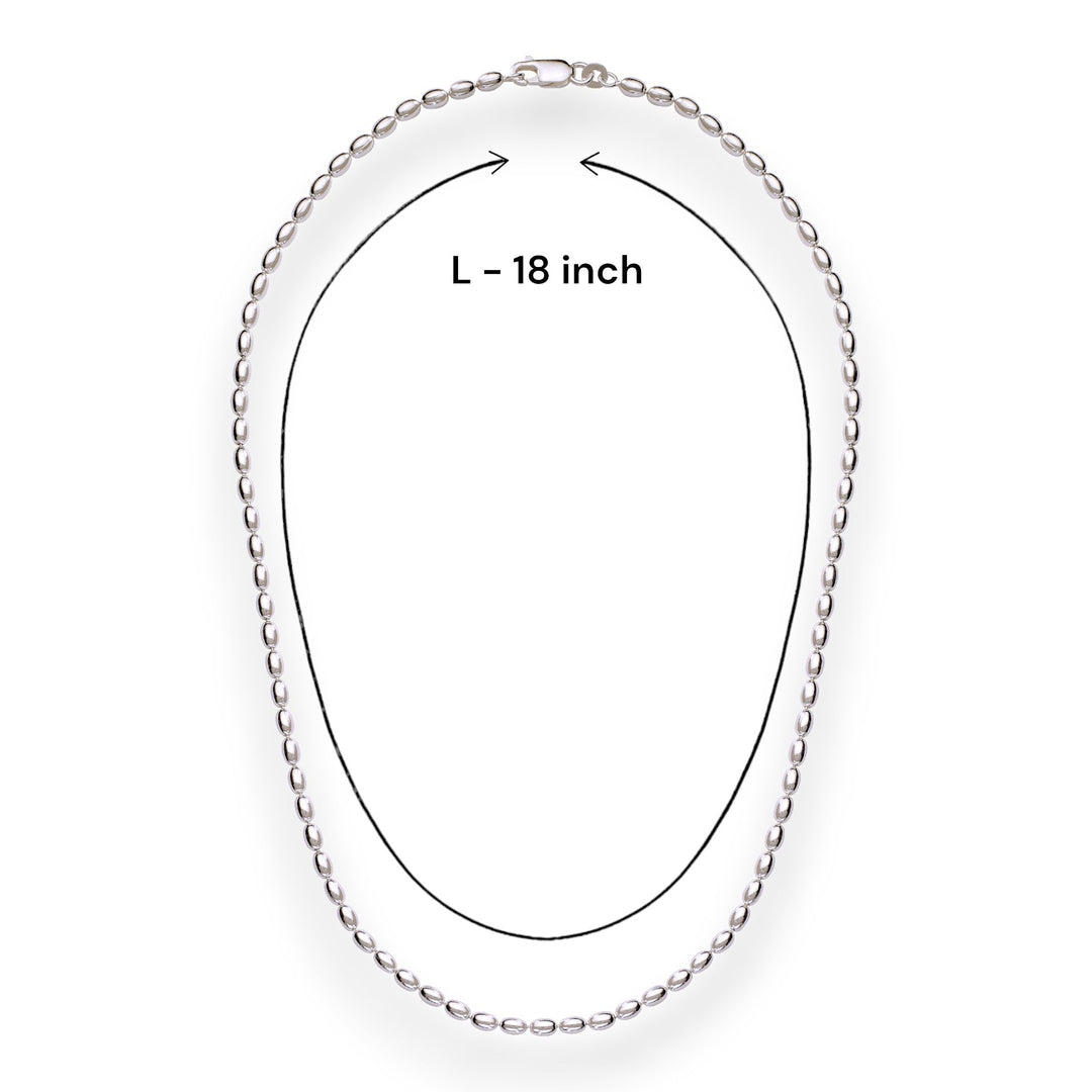 Taraash 925 Sterling Silver Ball Chain For Women ABCO32018IN - Taraash