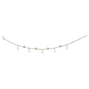 Taraash 925 Sterling Silver Beaded Star Charm Single Anklet for Women - Taraash