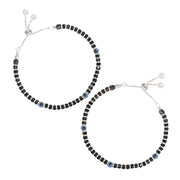 Taraash 925 Sterling Silver Black Beaded Evil Eye Anklet for Girl - Taraash