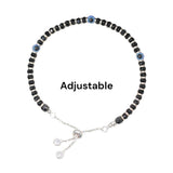 Taraash 925 Sterling Silver Black Beaded Evil Eye Anklet for Girl - Taraash