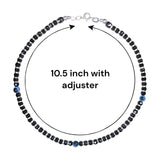 Taraash 925 Sterling Silver Black Beaded Evil Eye Anklet for Women - Taraash