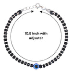 Load image into Gallery viewer, Taraash 925 Sterling Silver Black Beaded Evil Eye Anklet for Women - Taraash
