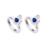 Load image into Gallery viewer, Taraash 925 Sterling Silver Blue Cz Peacock Toe Ring For Women - Taraash