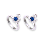 Taraash 925 Sterling Silver Blue Cz Peacock Toe Ring For Women - Taraash