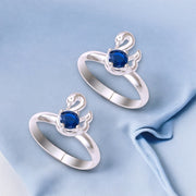 Taraash 925 Sterling Silver Blue Cz Peacock Toe Ring For Women - Taraash