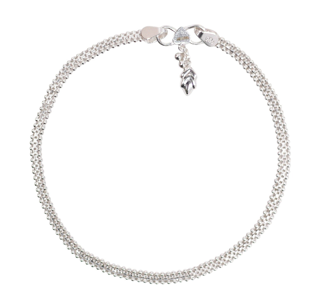 Taraash 925 Sterling Silver Box Chain Traditional Anklets for Women - Taraash