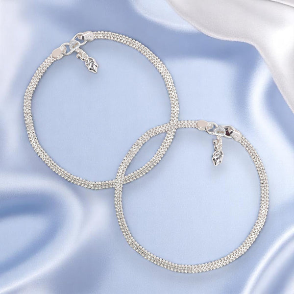 Taraash 925 Sterling Silver Box Chain Traditional Anklets for Women - Taraash