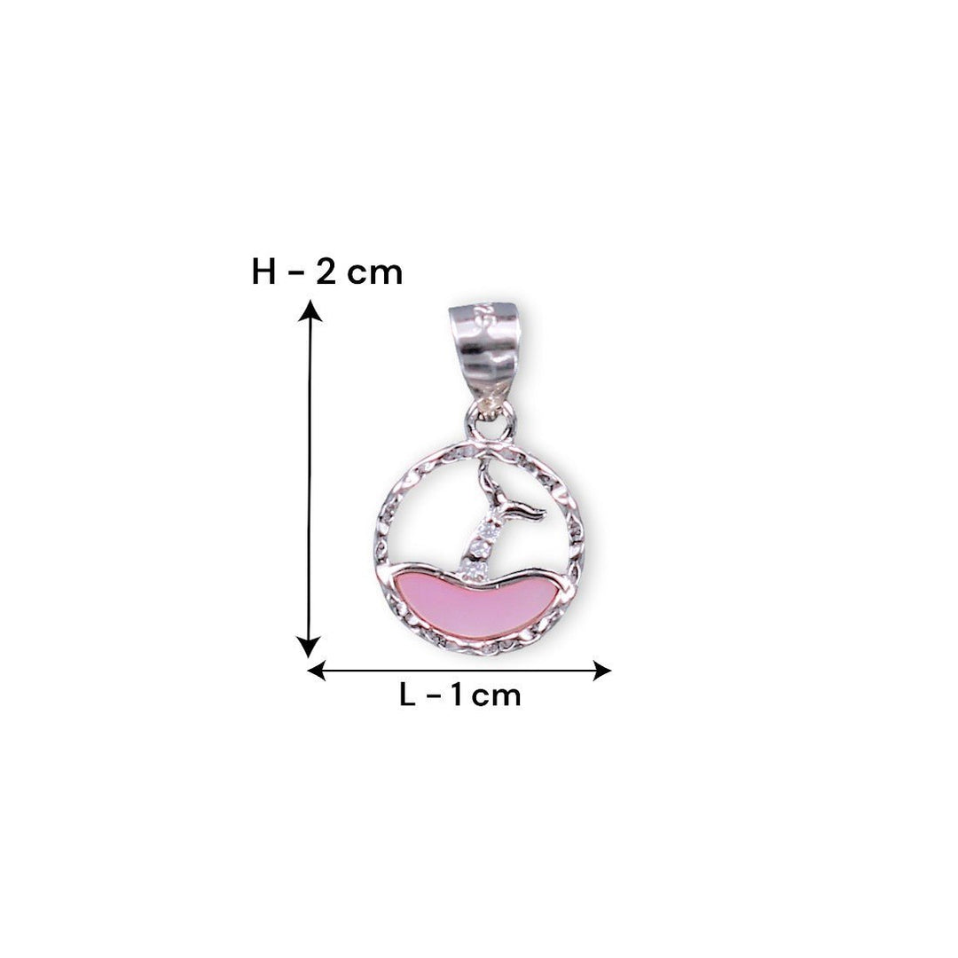 Taraash 925 Sterling Silver Circular Pendant with Chain for Women - Taraash