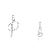 Taraash 925 Sterling Silver Couple Alphabet Pendants 
