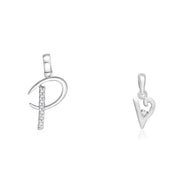 Taraash 925 Sterling Silver Couple Alphabet Pendants 