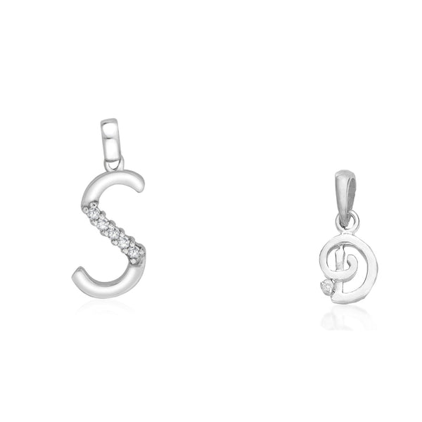 Taraash 925 Sterling Silver Couple Alphabet Pendants "S" and "D" Initial Letter Pendants - Taraash