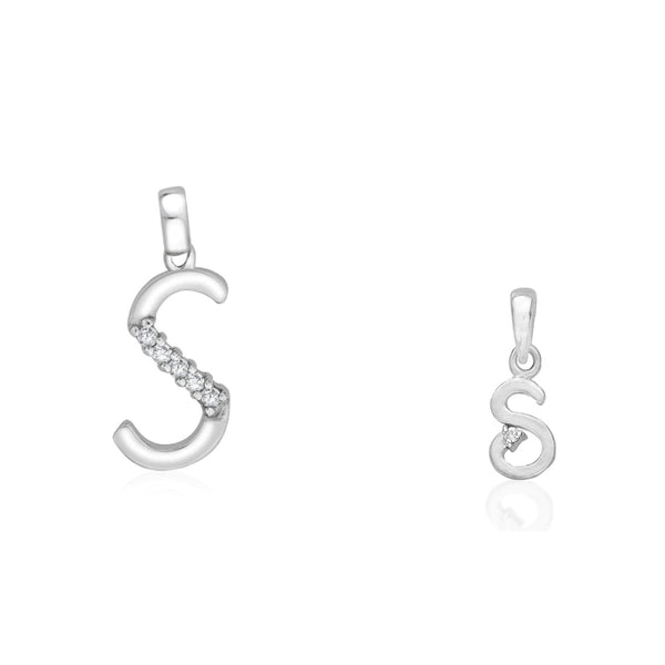 Taraash 925 Sterling Silver Couple Alphabet Pendants "S" and "S" Initial Letter Pendants - Taraash