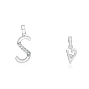 Taraash 925 Sterling Silver Couple Alphabet Pendants 