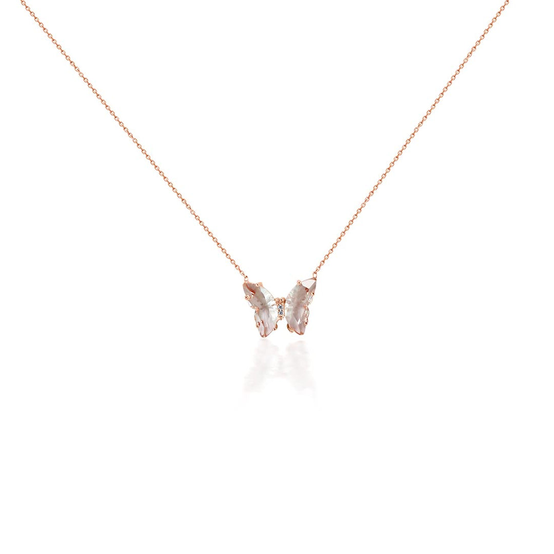 Taraash 925 Sterling Silver Couple Combo Of Figaro Chain And Butterfly CZ Shape Necklace - Taraash