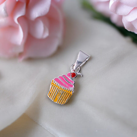 Taraash 925 Sterling Silver Cupcake Pendant for Girls - Taraash