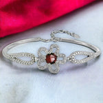 Load image into Gallery viewer, Taraash 925 Sterling Silver CZ Floral Design Classic Bangle For Women - Taraash
