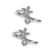 Taraash 925 Sterling Silver CZ Floral Toe Ring For Women - Taraash