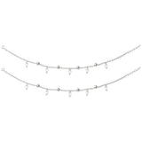 Taraash 925 Sterling Silver CZ Heart Charm Beaded Anklet for Women - Taraash