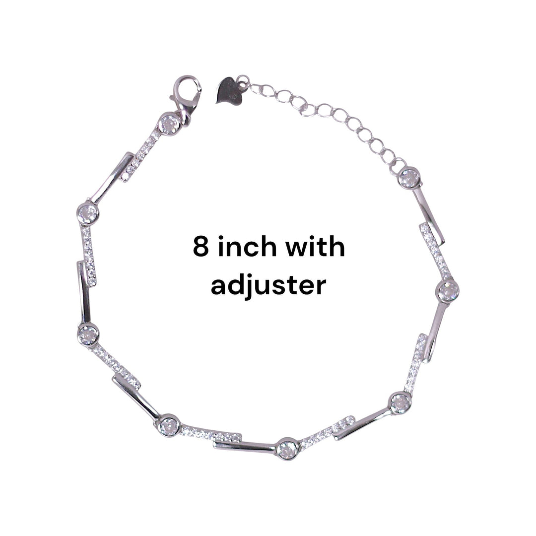 Taraash 925 Sterling Silver CZ Link Bracelet for Women - Taraash