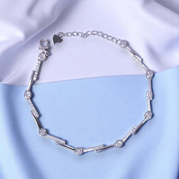 Taraash 925 Sterling Silver CZ Link Bracelet for Women - Taraash