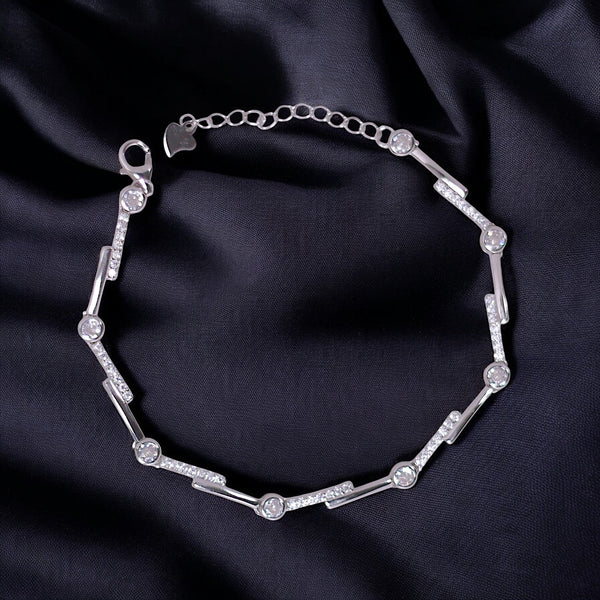 Taraash 925 Sterling Silver CZ Link Bracelet for Women - Taraash