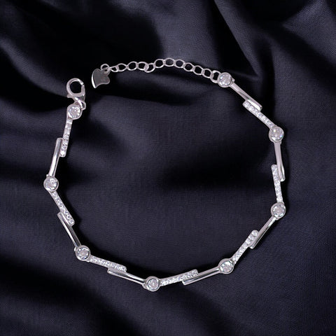 Taraash 925 Sterling Silver CZ Link Bracelet for Women - Taraash