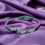 Taraash 925 Sterling Silver Cz Oval Bangle For Women - Taraash