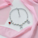 Taraash 925 Sterling Silver CZ Pearl Charm Bracelet For Women - Taraash