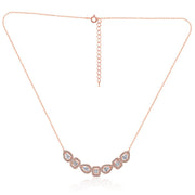 TARAASH 925 Sterling Silver CZ Rose Gold Necklace Set For Women - Taraash