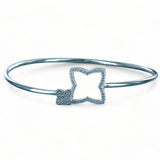 Taraash 925 Sterling Silver Cz Square Bangle For Women - Taraash