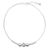 Taraash 925 Sterling Silver Elegant Beaded Cz Chain Anklet For Women - Taraash