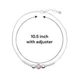 Taraash 925 Sterling Silver Elegant Beaded Cz Chain Anklet For Women - Taraash