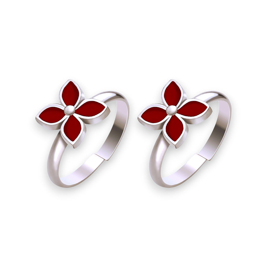 Taraash 925 Sterling Silver Enamel Toe Ring For Women - Taraash