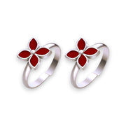 Taraash 925 Sterling Silver Enamel Toe Ring For Women - Taraash