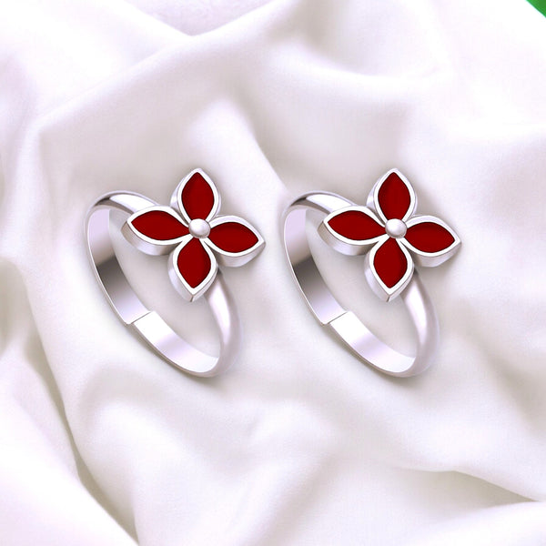 Taraash 925 Sterling Silver Enamel Toe Ring For Women - Taraash
