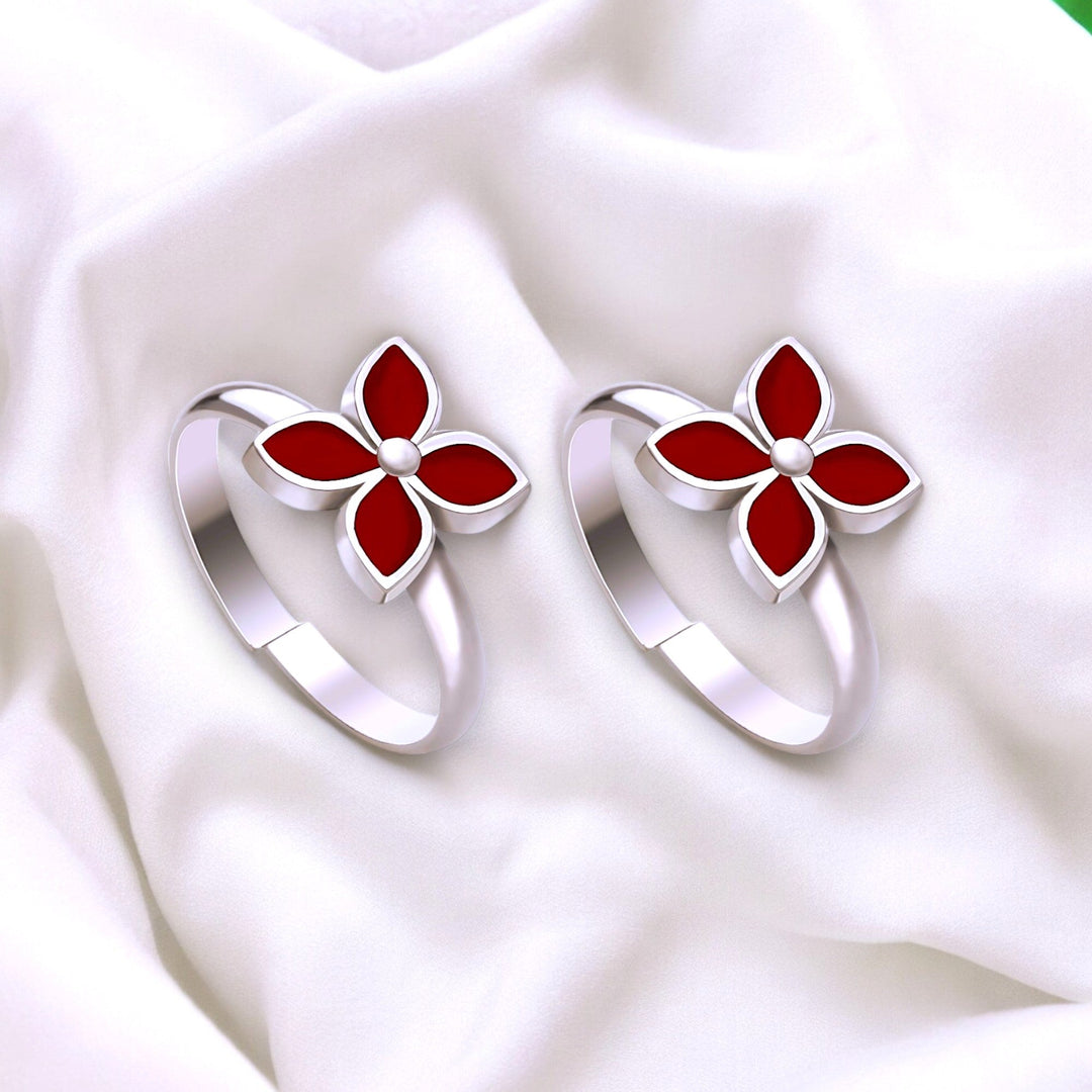 Taraash 925 Sterling Silver Enamel Toe Ring For Women - Taraash