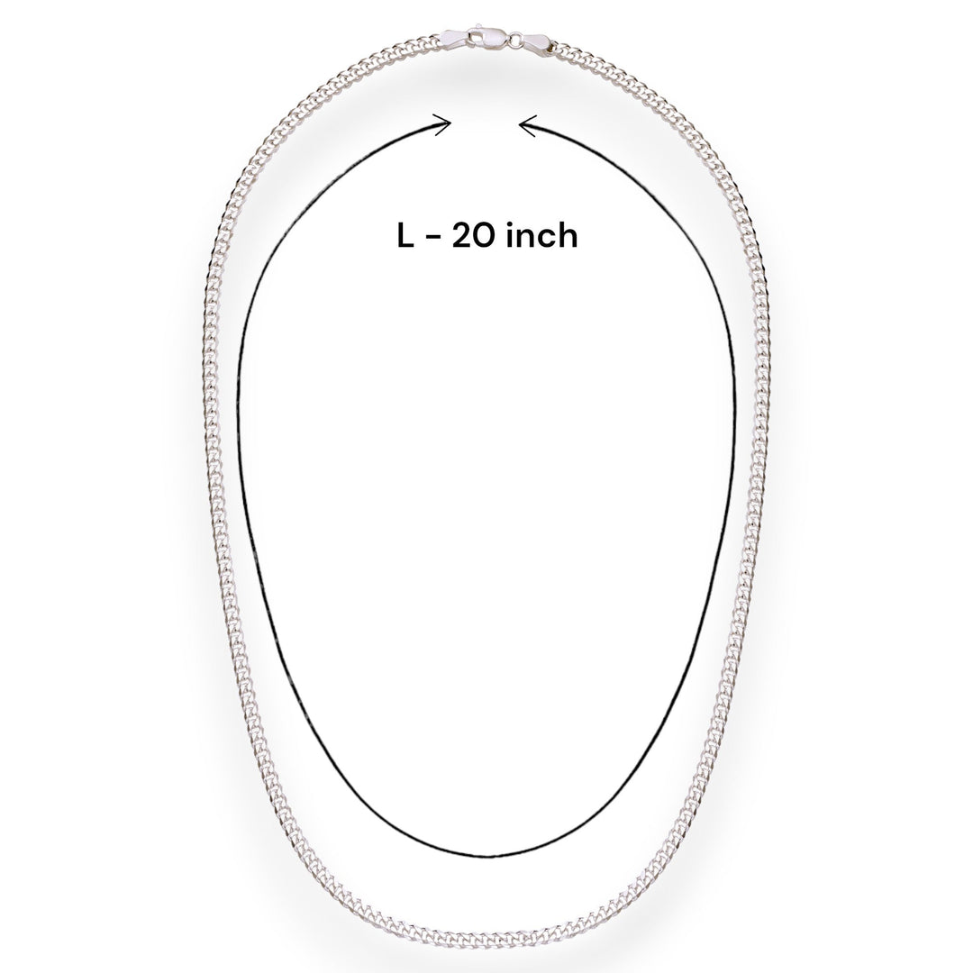 Taraash 925 Sterling Silver Fancy Curb Chain For Men - Taraash