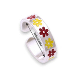 Taraash 925 Sterling Silver Floral Enamel Toe Ring For Women - Taraash