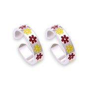 Taraash 925 Sterling Silver Floral Enamel Toe Ring For Women - Taraash