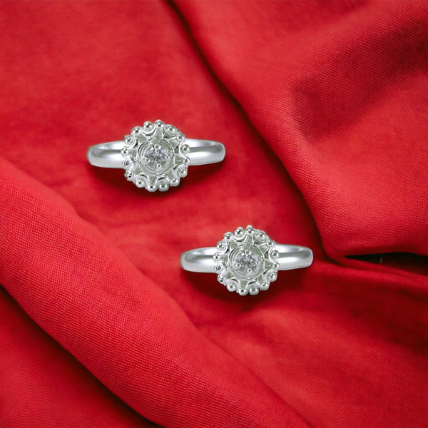 Taraash 925 Sterling Silver Floral Toe Ring For Women - Taraash