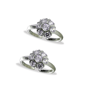 Taraash 925 Sterling Silver Floral Toe Ring For Women - Taraash