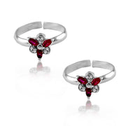 Taraash 925 Sterling Silver Floral Toe Ring For Women | CZ Bichiya - Taraash