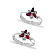 Taraash 925 Sterling Silver Floral Toe Ring For Women | CZ Bichiya - Taraash