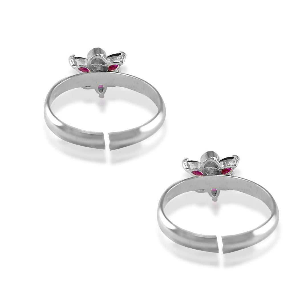 Taraash 925 Sterling Silver Floral Toe Ring For Women | CZ Bichiya - Taraash