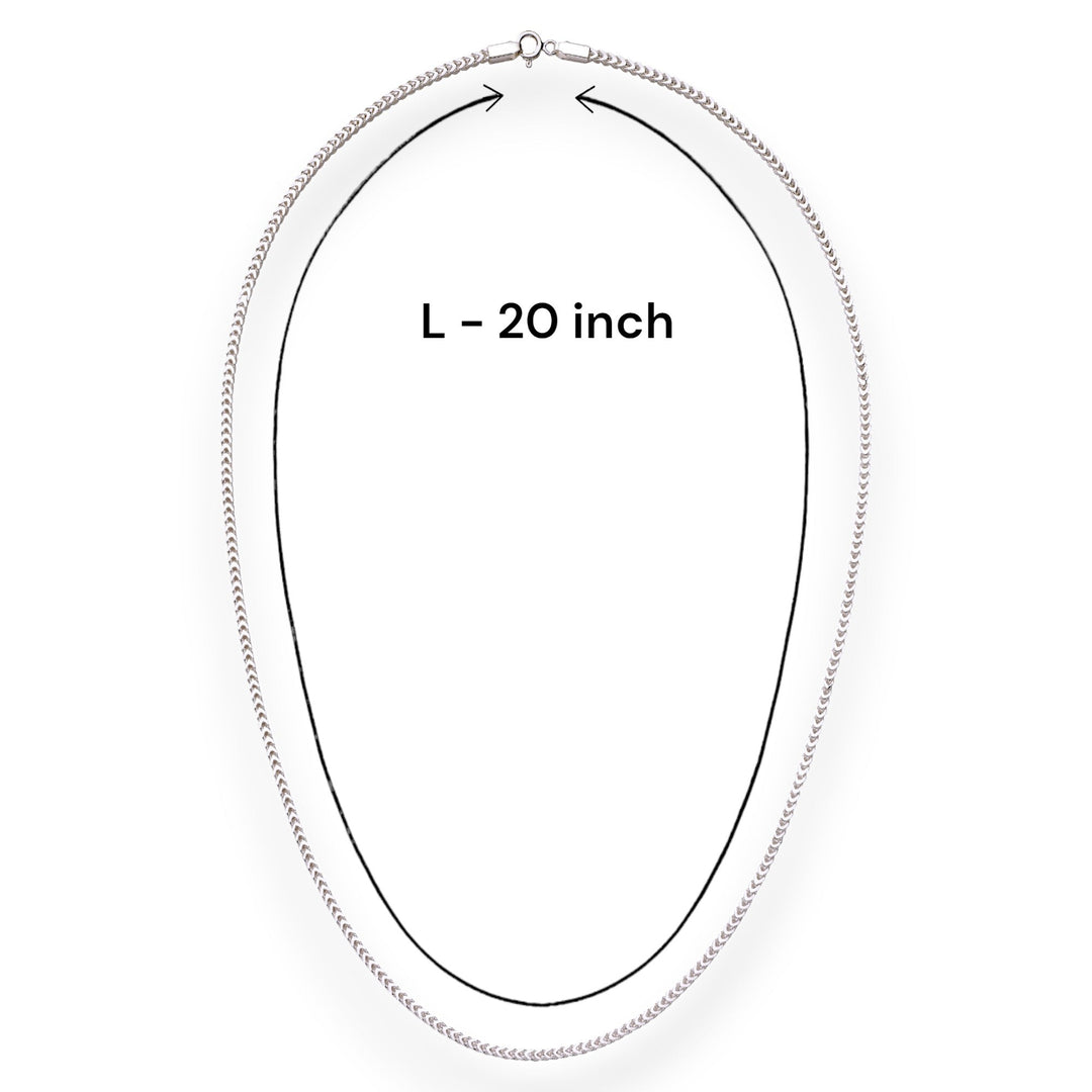Taraash 925 Sterling Silver Fox Tail Chain For Men A2C60SQ20IN - Taraash